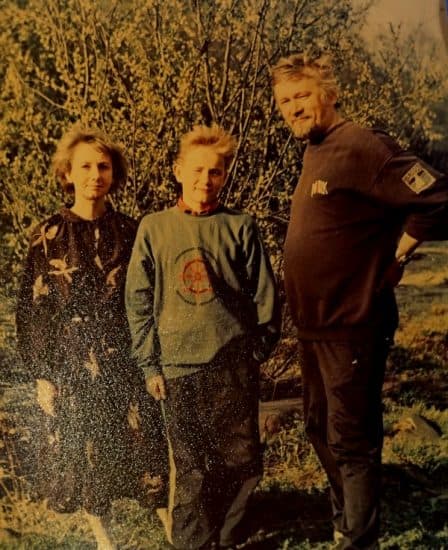 Слава с мамой Эйлой Тимонен и отцом Вячеславом Поляковым
